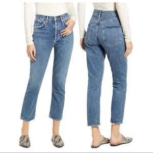 NWT AGOLDE riley high rise straight crop frequency 27